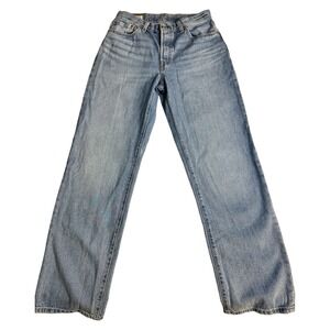 Levis 501 90s Straight Leg Jeans Blue Denim Mens W27 L32 Button Fly Mid Wash